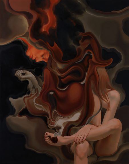 Milan Hrnjazović, Dim - počelo je jednom šalom, ulje na platnu, 140x110cm, 2023.