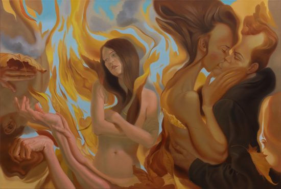 Milan Hrnjazović, Novembarsko sunce, ulje na platnu 100x150cm, 2021.