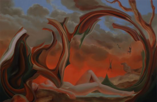 Milan Hrnjazović, Vulkan, ulje na platnu, 65x100cm, 2023.