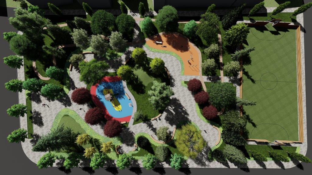 Park u Novom naselju - 3D prikaz Park u Novom naselju - 3D prikaz