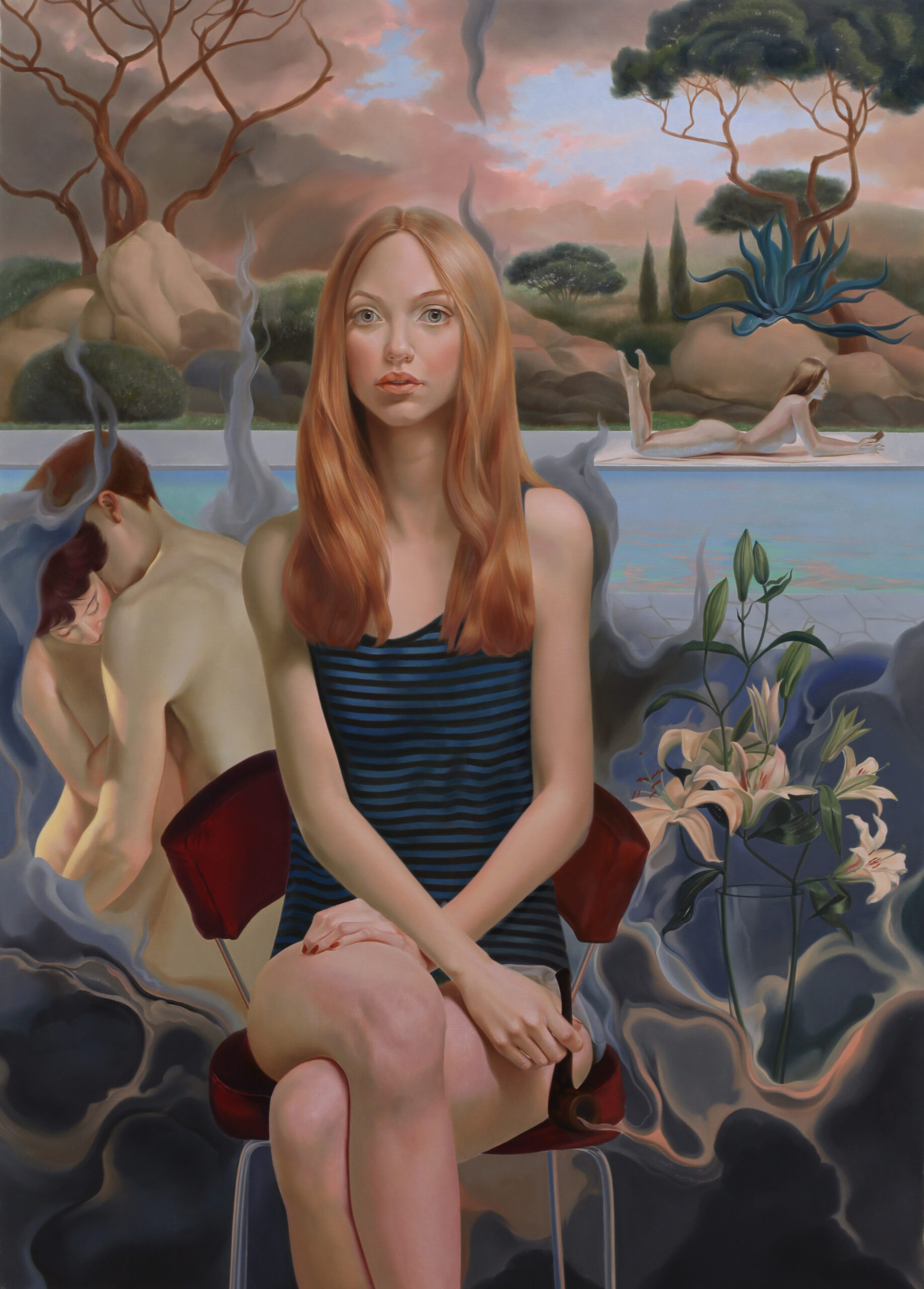 Milan Hrnjazović, Plavi sat, ulje na platnu 140x100cm, 2025