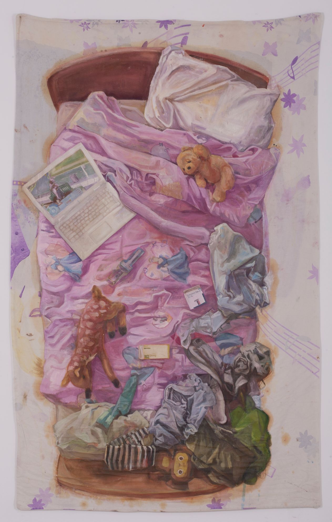 Jasen Bajić, „Intimnost završetka segment 2”, кombinovana tehnika na tekstilu, 140x200 cm, 2026, Foto Dušan Jovanović Jasen Bajić, „Intimnost završetka segment 2”, кombinovana tehnika na tekstilu, 140x200 cm, 2026, Foto Dušan Jovanović
